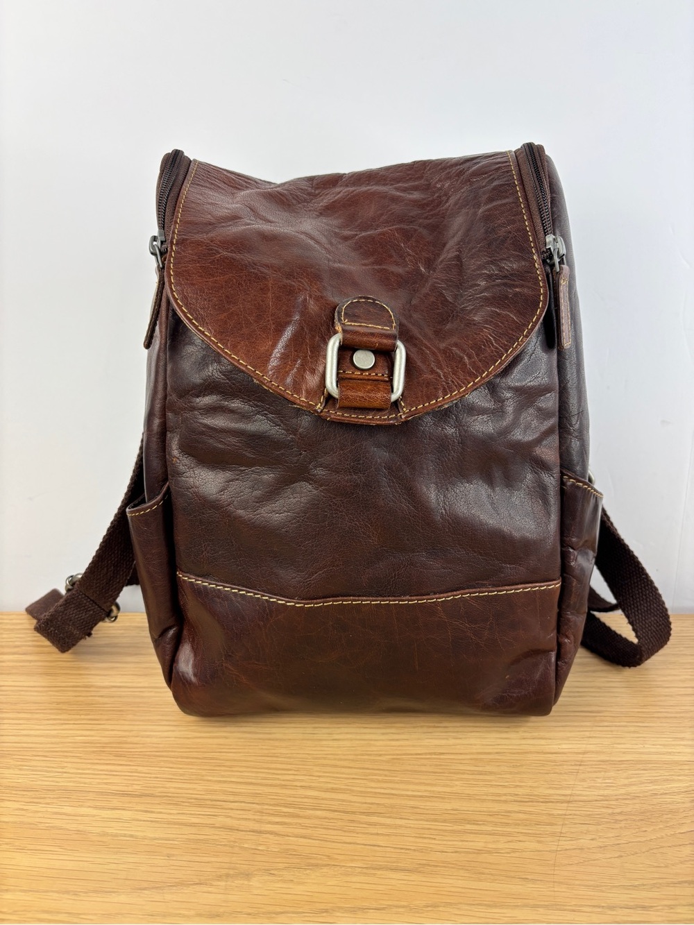 Jack Georges Voyager Convertible Backpack/Crossbody Buffalo Leather Bag